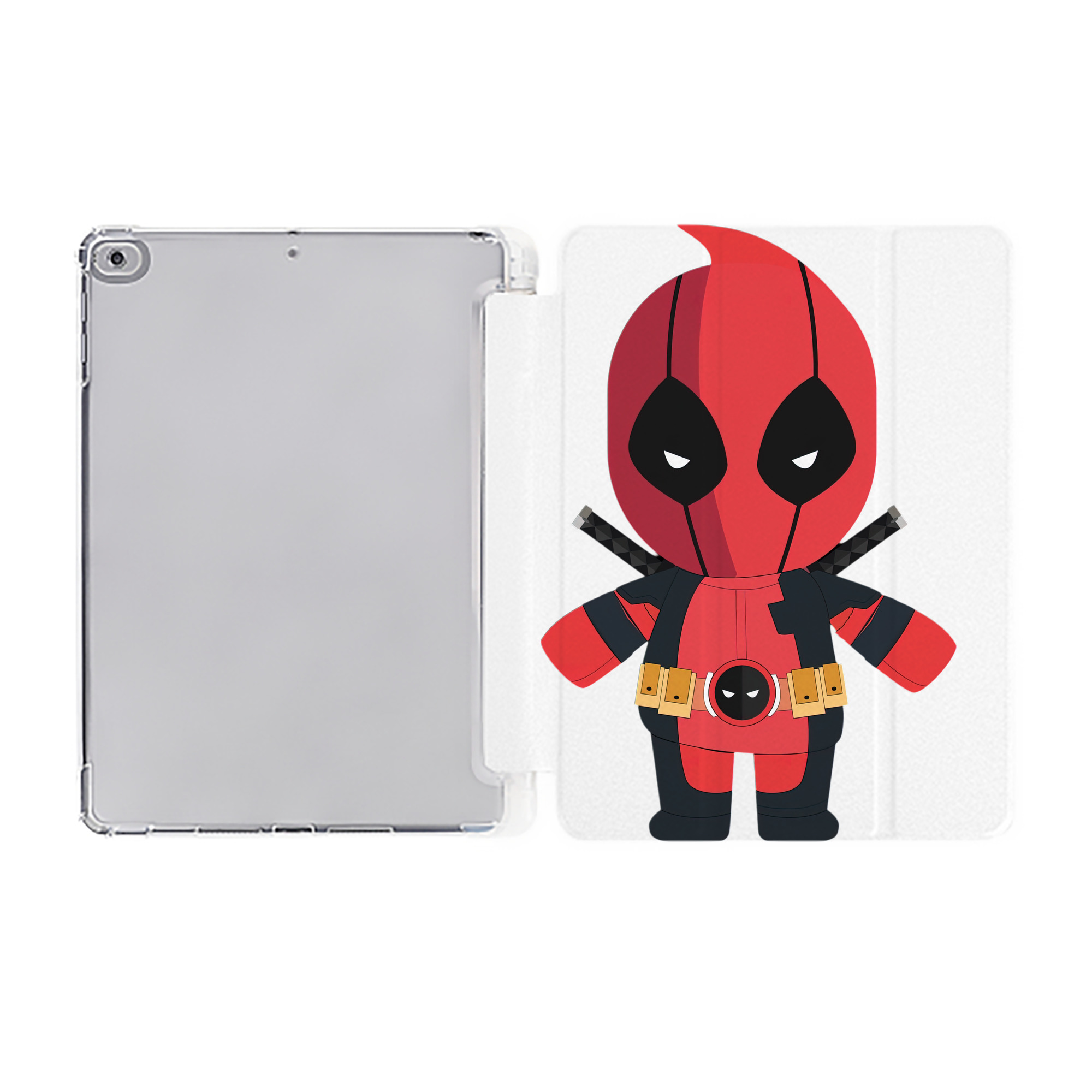 （画像用） Deadpool デッドプール IPad ケース ペン収納付き 三つ折りスタンド PUレザー×シリコン 対応機種9.5/10.5/10.9インチ